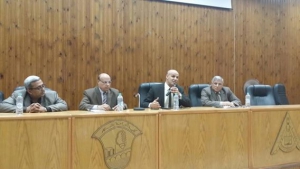 اجتماع عميد الكليه مع الطلاب الجدد